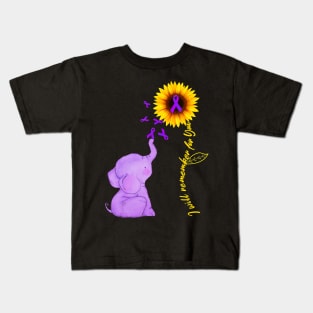 Sunflower Alzheimer Awareness shirt I Will Remember For You Gift Kids T-Shirt